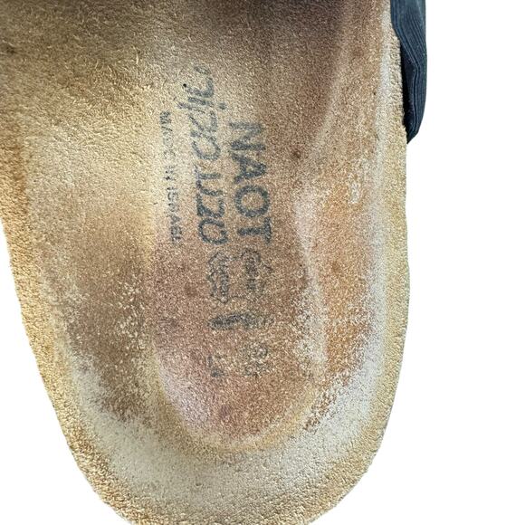 NAOT Black Tampa Synthetic Platform Slip On Slides Leather Insole Size 35 5 - Picture 5 of 6